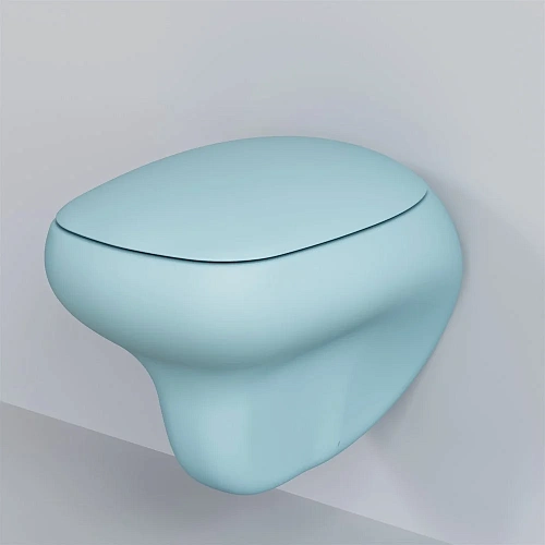 Унитаз подвесной Diamond 123T20801R (530x405x375) голубой матовый безободковый без сиденья Унитаз подвесной Diamond 123T20801R (530x405x375) голубой матовый безободковый без сиденья