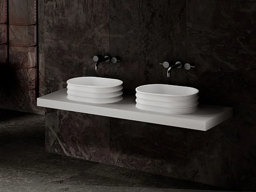 Раковина ABBER Stein AS2650 накладная, белая матовая Раковина ABBER Stein AS2650 накладная, белая матовая