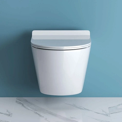 Унитаз подвесной BelBagno SFERA-R BB046CHR/BB2111SC безободковый с сиденьем Унитаз подвесной BelBagno SFERA-R BB046CHR/BB2111SC безободковый с сиденьем