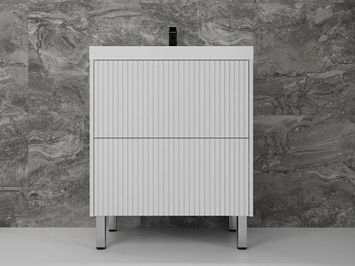 Тумба под раковину Style Line Стокгольм 70, Classic 70 белый рифленый софт, PUSH напольная ЛС-00002334 Тумба под раковину Style Line Стокгольм 70, Classic 70 белый рифленый софт, PUSH напольная ЛС-00002334