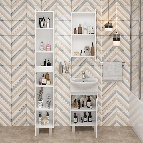 Тумба под раковину Onika Милтон 45 см 104510 напольная, белая (дляУют 45) Тумба под раковину Onika Милтон 45 см 104510 напольная, белая (дляУют 45)