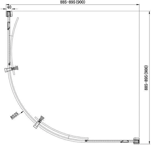 Душевой уголок Aquanet Delta NPE2142 90x90, R550, прозрачное стекло 00202312 Душевой уголок Aquanet Delta NPE2142 90x90, R550, прозрачное стекло 00202312