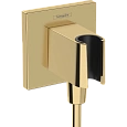 Шланговое подключение Hansgrohe FixFit Porter E с держателем для душа 26889990, полированное золото Шланговое подключение Hansgrohe FixFit Porter E с держателем для душа 26889990, полированное золото