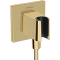 Шланговое подключение Hansgrohe FixFit Porter E с держателем для душа 26889990, полированное золото Шланговое подключение Hansgrohe FixFit Porter E с держателем для душа 26889990, полированное золото
