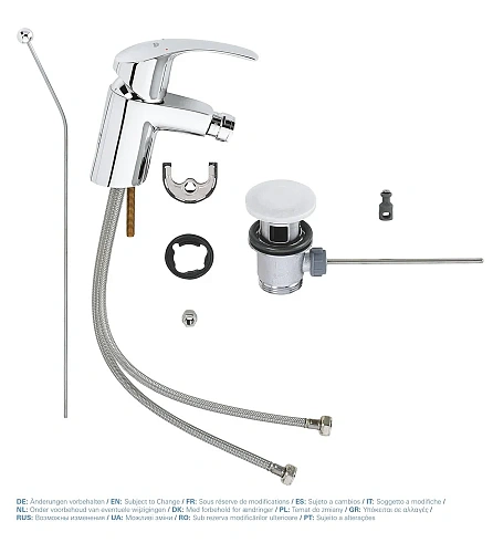 Смеситель для биде GROHE Eurosmart New с донным клапаном, хром (32929002) Смеситель для биде GROHE Eurosmart New с донным клапаном, хром (32929002)