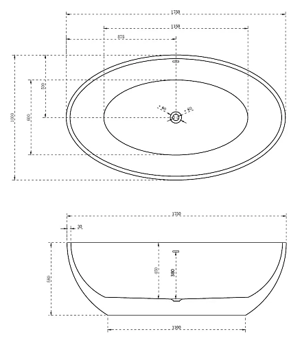 Акриловая ванна ABBER AB9249-1.7 белая Акриловая ванна ABBER AB9249-1.7 белая