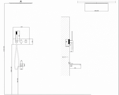 Душевая система ABBER Daheim AF8254NG скрытого монтажа с изливом, термостат, никель Душевая система ABBER Daheim AF8254NG скрытого монтажа с изливом, термостат, никель