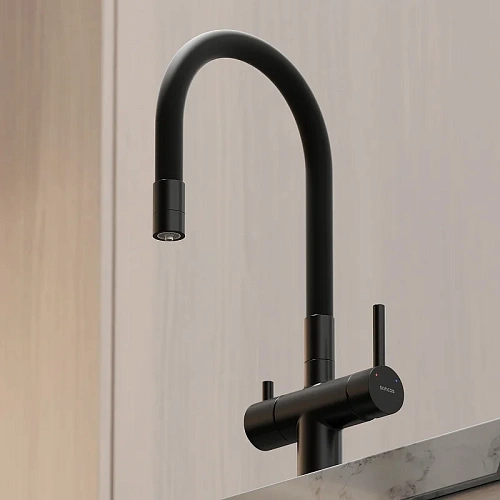 Смеситель для кухни Sancos Lucia SC4004MB под фильтр, черный матовый Смеситель для кухни Sancos Lucia SC4004MB под фильтр, черный матовый
