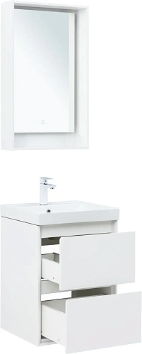Тумба под раковину Aquanet Милан 50 белый глянец 00336366 подвесная Тумба под раковину Aquanet Милан 50 белый глянец 00336366 подвесная