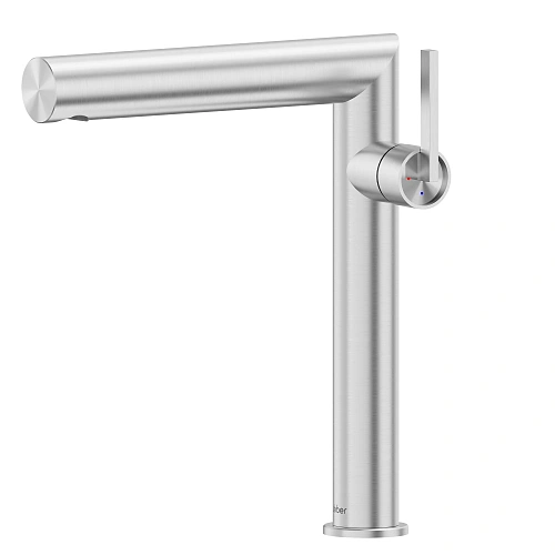 Смеситель для раковины ABBER Perfekte 316 AF8A11BST-L сталь брашированная Смеситель для раковины ABBER Perfekte 316 AF8A11BST-L сталь брашированная