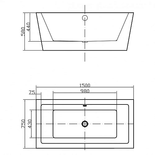 Ванна отдельностоящая Swedbe Vita 8832 1500мм Ванна отдельностоящая Swedbe Vita 8832 1500мм