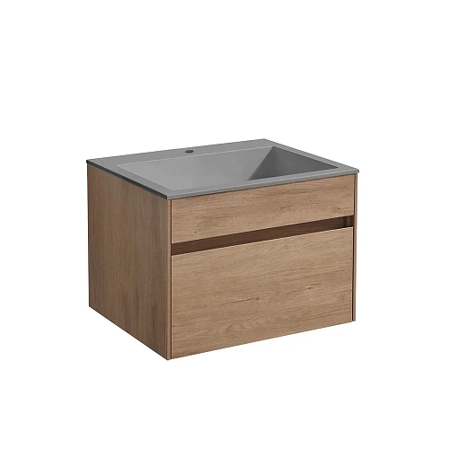 Тумба под раковину Vincea Chiara 600 подвесная, 1 выкатной ящик soft-close, N.Oak VMC-2C600NO Тумба под раковину Vincea Chiara 600 подвесная, 1 выкатной ящик soft-close, N.Oak VMC-2C600NO