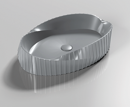 Раковина CeramaLux 78750MPG накладная, серый матовый