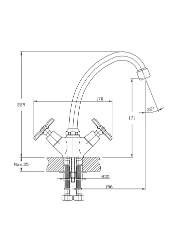Смеситель для кухни RUSH Sakhalin (SA5350-22) Смеситель для кухни RUSH Sakhalin (SA5350-22)
