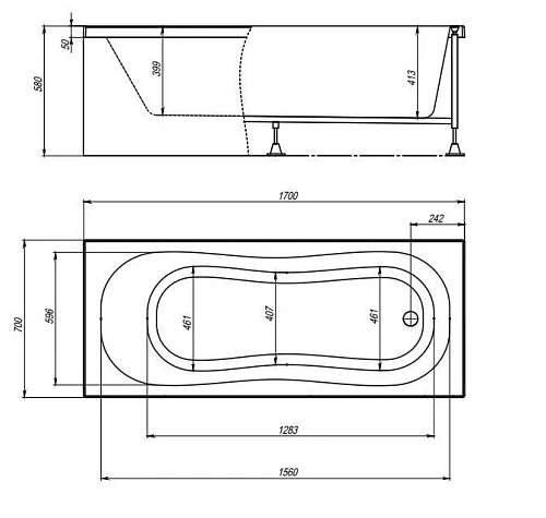 Акриловая ванна Timo INKA1770 (1700x700x580) Акриловая ванна Timo INKA1770 (1700x700x580)