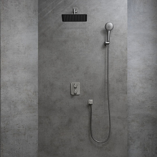 Душевая система Lemark Bronx LM3749GM термостатическая, встраиваемая, графит Душевая система Lemark Bronx LM3749GM термостатическая, встраиваемая, графит