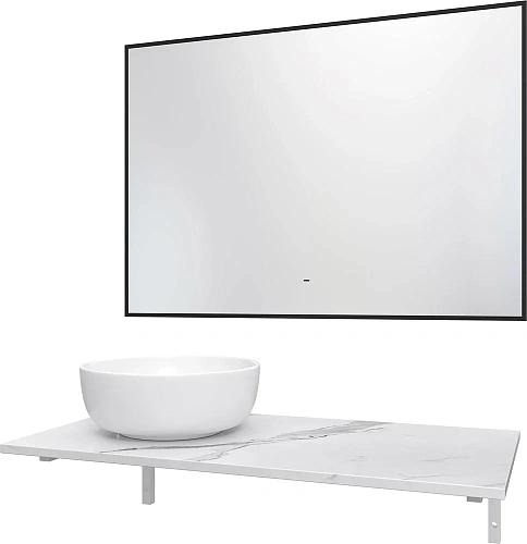 Комплект мебели DIWO Элиста 100 белый мрамор, с раковиной Moduo 40 RING 555436 Комплект мебели DIWO Элиста 100 белый мрамор, с раковиной Moduo 40 RING 555436