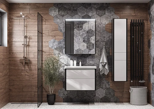 Зеркальный шкаф Roca Ronda 70 белый глянец/антрацит ZRU9302969 Зеркальный шкаф Roca Ronda 70 белый глянец/антрацит ZRU9302969