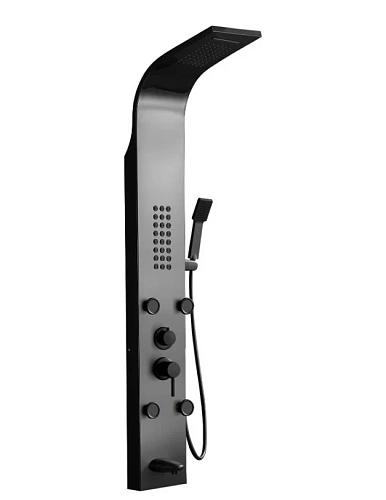 Душевая панель Ceruttispa VICTORIA BK CT9981 из нержавеющей стали с форсунками, черный Душевая панель Ceruttispa VICTORIA BK CT9981 из нержавеющей стали с форсунками, черный