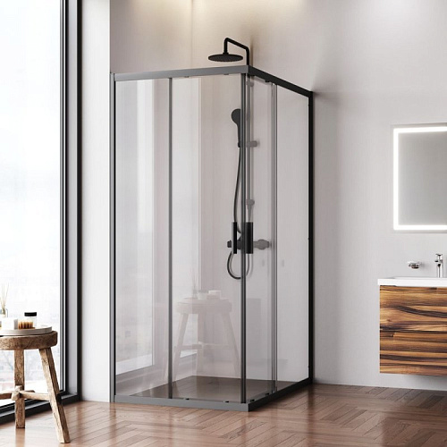 Душевой уголок AM.PM Gem W90G-403-120290-BT 120x90 черный матовый, стекло прозрачное Душевой уголок AM.PM Gem W90G-403-120290-BT 120x90 черный матовый, стекло прозрачное