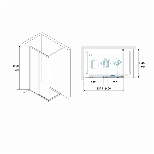 Душевая перегородка RGW Walk In WA-13B 34101314-14 Душевая перегородка RGW Walk In WA-13B 34101314-14