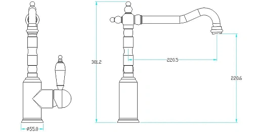 Смеситель для кухни Boheme MEDICI Ripresa с кристаллом Swarovski 101-SW Смеситель для кухни Boheme MEDICI Ripresa с кристаллом Swarovski 101-SW