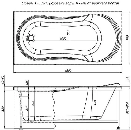 Акриловая ванна Aquanet Corsica 150x75 00203927 Акриловая ванна Aquanet Corsica 150x75 00203927