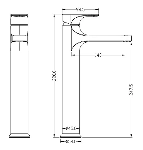 Смеситель для раковины Boheme Spectre 452-BR высокий, бронза Смеситель для раковины Boheme Spectre 452-BR высокий, бронза