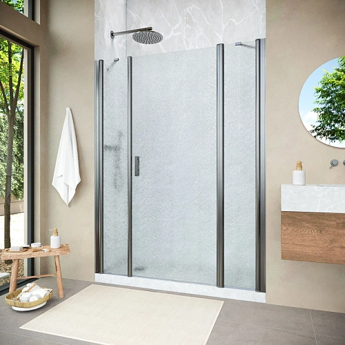 Душевая дверь Vegas-glass EP-2F NOVO h2000 180 11 02 R 1800 мм, профиль оружейная сталь, стекло шиншилла Душевая дверь Vegas-glass EP-2F NOVO h2000 180 11 02 R 1800 мм, профиль оружейная сталь, стекло шиншилла