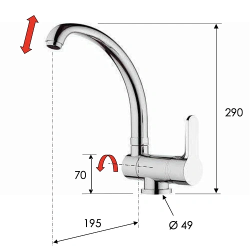 Смеситель для кухни Remer Winner W42R Смеситель для кухни Remer Winner W42R