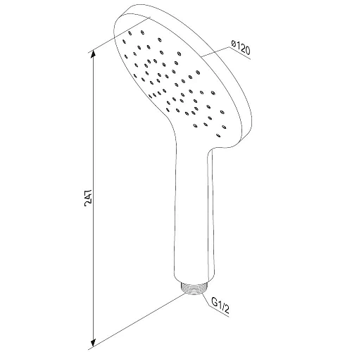 Душевая лейка Damixa Jupiter 977020300 круг 1 функция, черный Душевая лейка Damixa Jupiter 977020300 круг 1 функция, черный