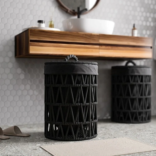 Корзина для белья WasserKRAFT Mosel WB-460-S черный Корзина для белья WasserKRAFT Mosel WB-460-S черный