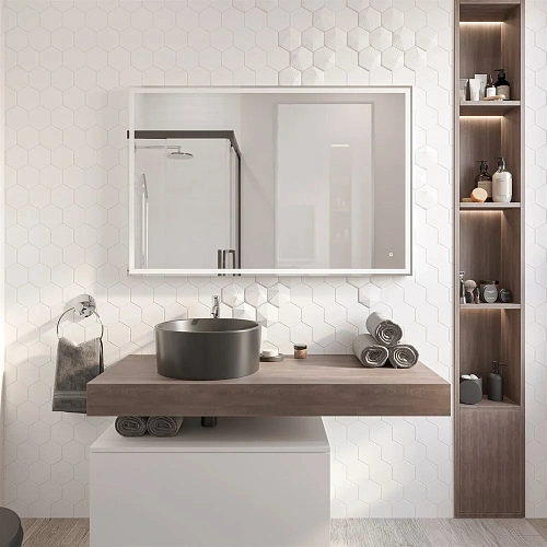 Зеркало DIWO Дмитров 120 с подсветкой светодиодной, сенсорный выключатель, прямоугольное, настенное 482607 Зеркало DIWO Дмитров 120 с подсветкой светодиодной, сенсорный выключатель, прямоугольное, настенное 482607