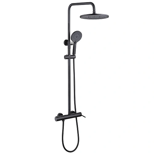 Душевая система ABBER Emotion AF8816BL с изливом, черный матовый Душевая система ABBER Emotion AF8816BL с изливом, черный матовый