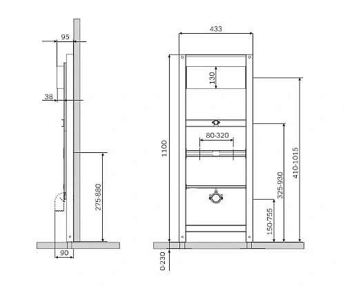 Инсталляция для писсуара AM.PM I022701 Инсталляция для писсуара AM.PM I022701