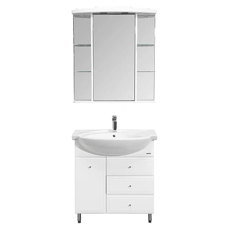 Зеркальный шкаф Aquaton Эмили 80 белый 1A002702EM010 Зеркальный шкаф Aquaton Эмили 80 белый 1A002702EM010