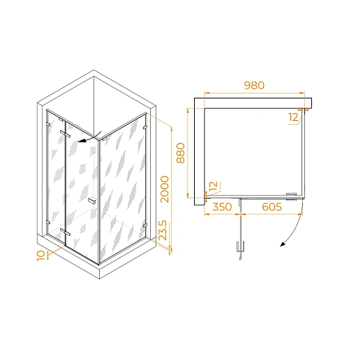 Душевой уголок RGW SV-040Gr 1000x900 мм 353204009-210 серый Easy Clean Душевой уголок RGW SV-040Gr 1000x900 мм 353204009-210 серый Easy Clean