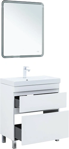 Тумба под раковину Aquanet Слим 70 00346043 напольная, белый сатин Тумба под раковину Aquanet Слим 70 00346043 напольная, белый сатин