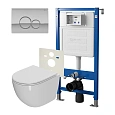 Комплект инсталляции Point Элемент PN45120 с клавишей смыва Виктория, хром, PN44061C и унитазом Афина с сиденьем микролифт PN41041 Комплект инсталляции Point Элемент PN45120 с клавишей смыва Виктория, хром, PN44061C и унитазом Афина с сиденьем микролифт PN41041