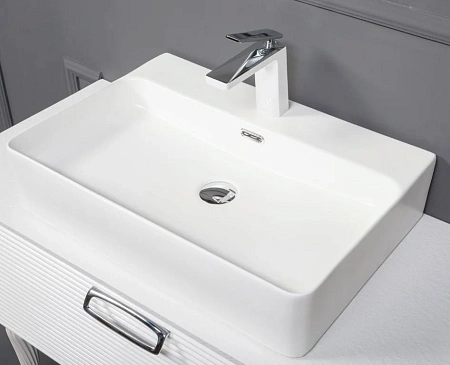 Раковина Boheme керамика прямоугольная под смеситель Белая VALLESSI 874 Раковина Boheme керамика прямоугольная под смеситель Белая VALLESSI 874