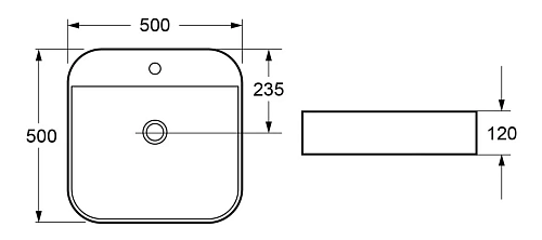 Раковина CEZARES CZR-LFT-50-LVB белый 500x500 керамика Раковина CEZARES CZR-LFT-50-LVB белый 500x500 керамика