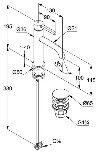 Смеситель для раковины Kludi NOVA FONTE Pura 202895315 белый матовый Смеситель для раковины Kludi NOVA FONTE Pura 202895315 белый матовый