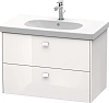 Тумба под раковину Duravit Brioso BR414602222 подвесная 82 см белый глянцевый
