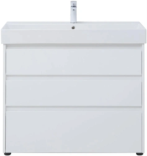 Тумба под раковину Aquanet Nova Lite 100 белый глянец (3 ящика) 00302478 Тумба под раковину Aquanet Nova Lite 100 белый глянец (3 ящика) 00302478