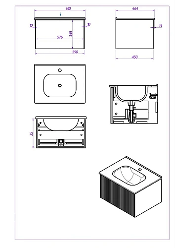 Тумба под раковину LA FENICE TERRA Blu Grigio синяя 60 FNC-01-TER-BG-60 Тумба под раковину LA FENICE TERRA Blu Grigio синяя 60 FNC-01-TER-BG-60
