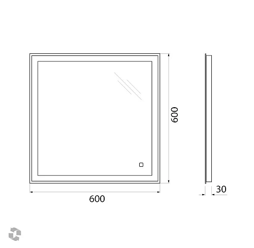 Зеркало BelBagno SPC-GRT-600-600-LED-TCH 12W 220-240V 600x30x600 с подсветкой и сенсорным выключателем Зеркало BelBagno SPC-GRT-600-600-LED-TCH 12W 220-240V 600x30x600 с подсветкой и сенсорным выключателем