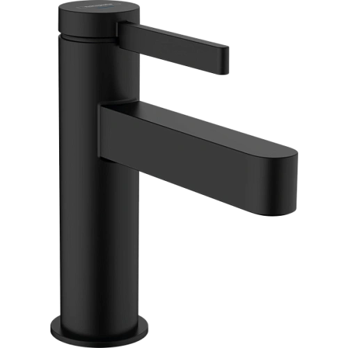 Кран Hansgrohe Finoris 100, без сливного гарнитура 76013670, матовый черный Кран Hansgrohe Finoris 100, без сливного гарнитура 76013670, матовый черный