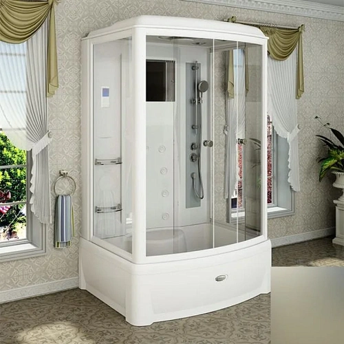 Душевая кабина Radomir Диана 108х139 1-05-1-0-0-0611 высокий поддон с каркасом, слив-перелив, профиль белый Душевая кабина Radomir Диана 108х139 1-05-1-0-0-0611 высокий поддон с каркасом, слив-перелив, профиль белый