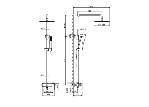 Душевая система Aquatek Лира AQ2465MB черный матовый Душевая система Aquatek Лира AQ2465MB черный матовый