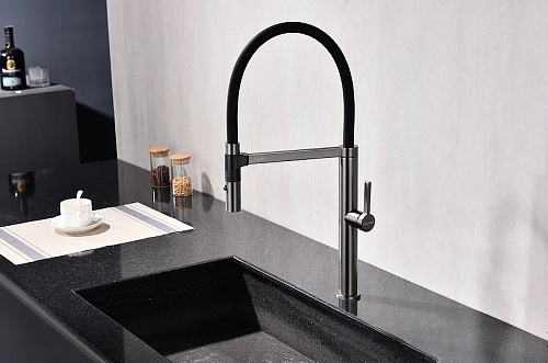 Смеситель для кухни Paulmark LEADER вороненая сталь Le214101-GM Смеситель для кухни Paulmark LEADER вороненая сталь Le214101-GM